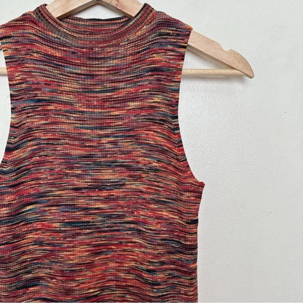 Anthropologie Womens Xsmall Tami Mock Neck Tunic Space Dye Slit Hem Knit Top
